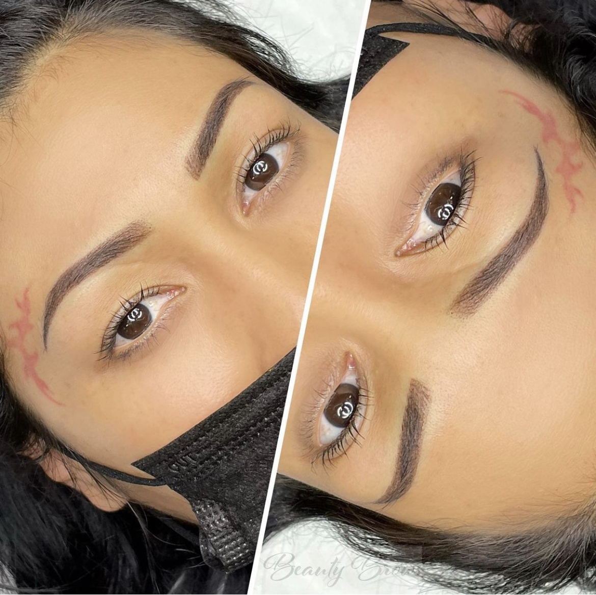 ombre microbladed combination semi-permanent tattoo brows